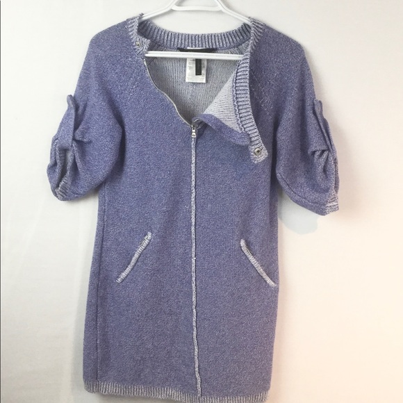 BCBG Maxazria knit sweater dress XS denim look - Picture 5 of 8